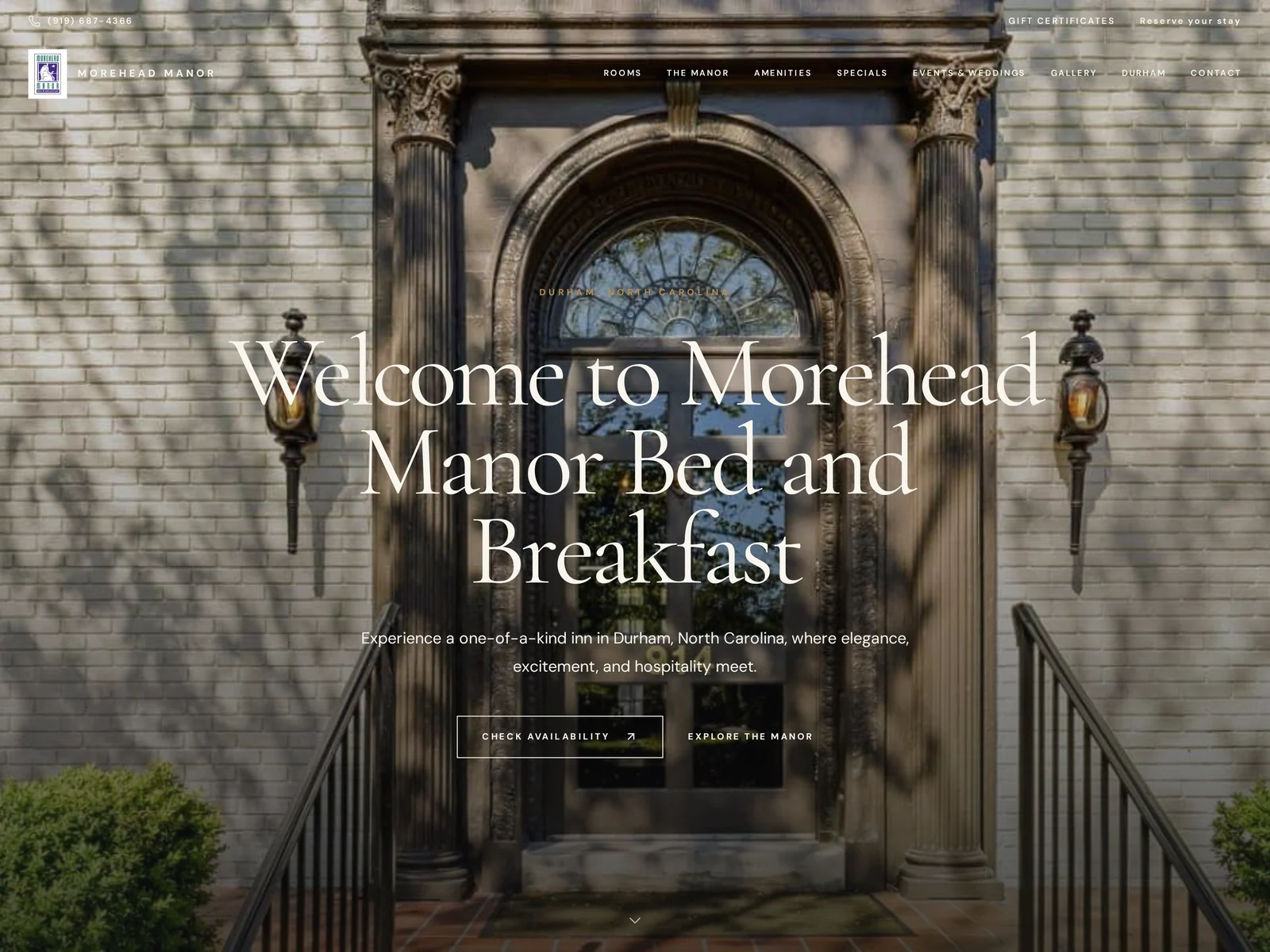 Manor website home page